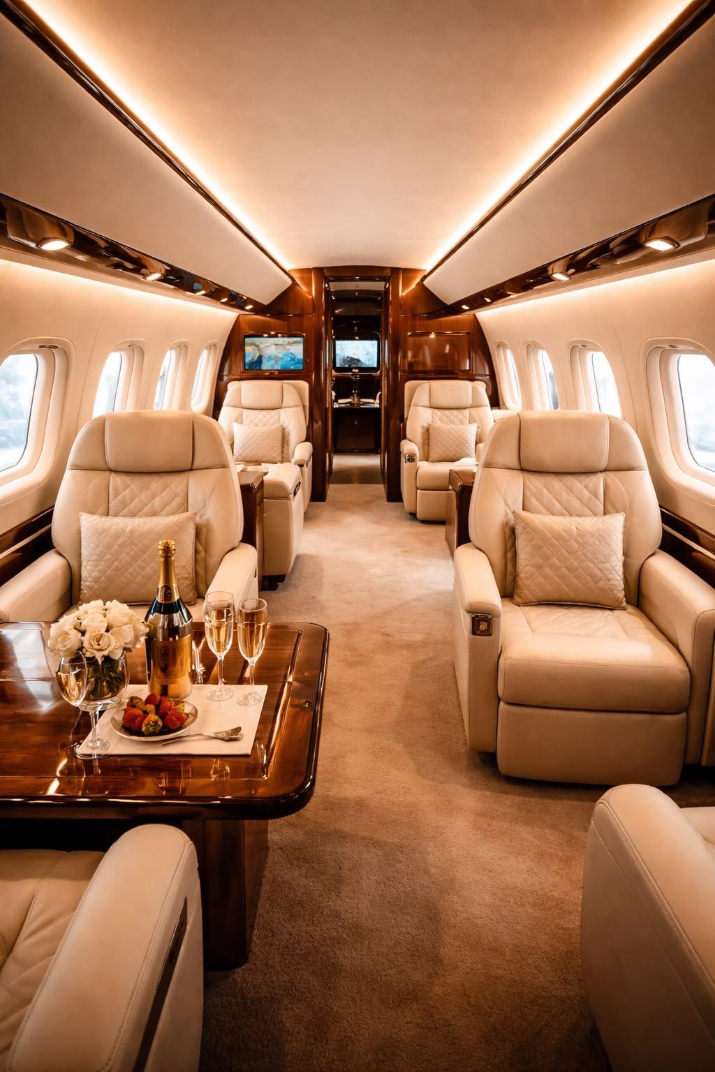 Privatjet Kabine